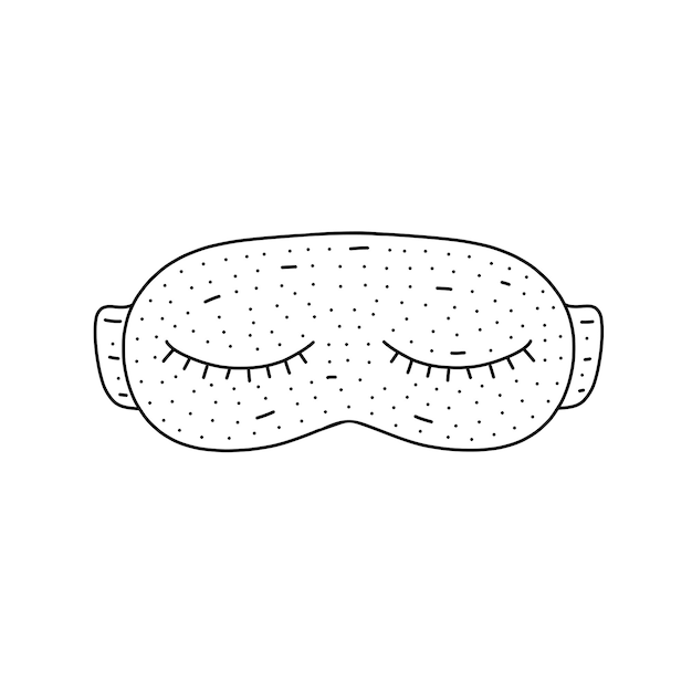 Vector hand drawn eye mask icon in doodle style cartoon eye mask vector icon for web design