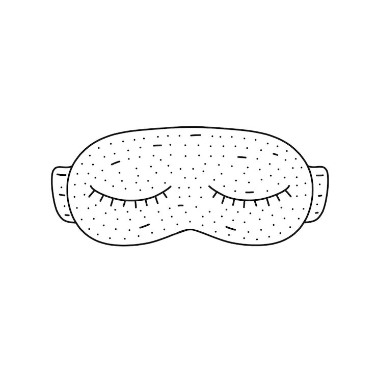 Vector hand drawn eye mask icon in doodle style cartoon eye mask vector icon for web design