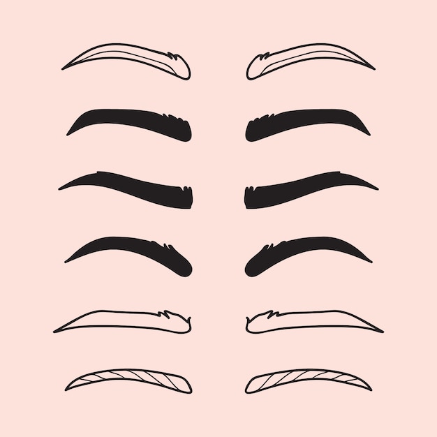 hand drawn eyebrows cartoon illustration