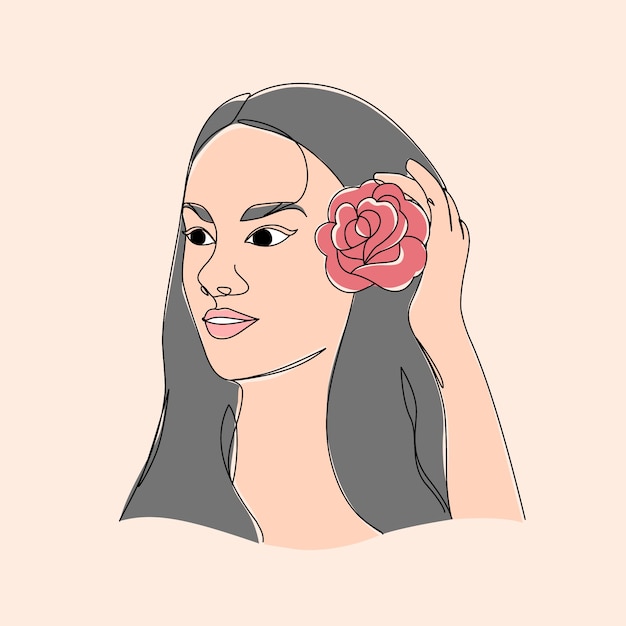 Vector hand drawn face drawing illustration