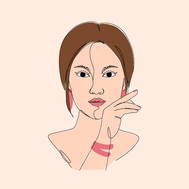 Vector hand drawn face drawing illustration