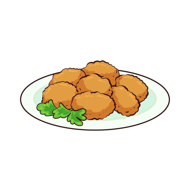 hand drawn falafel food