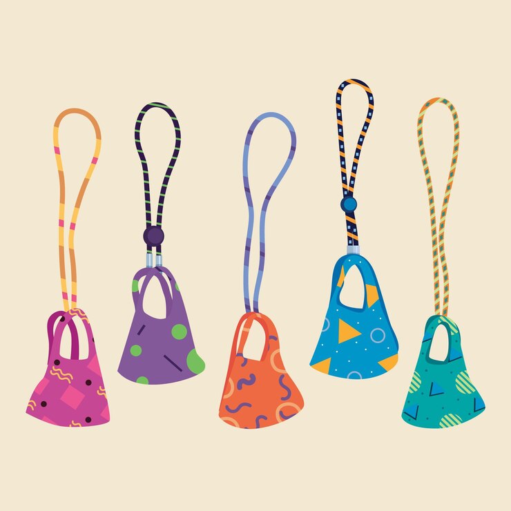 Vector hand drawn fashion face mask lanyard collection