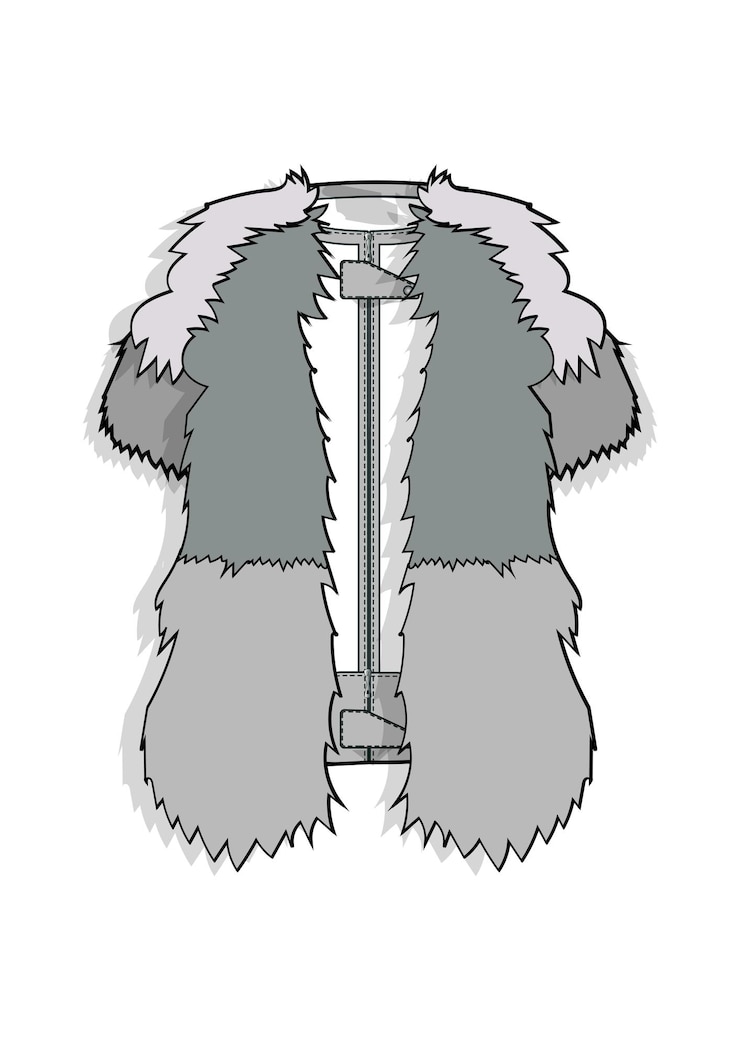 Vector hand drawn fashion style sketch cloth down jackets outline illustration