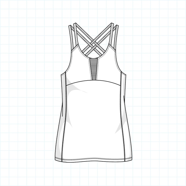 Vector hand drawn fashion style sketch cloth dress outline illustration