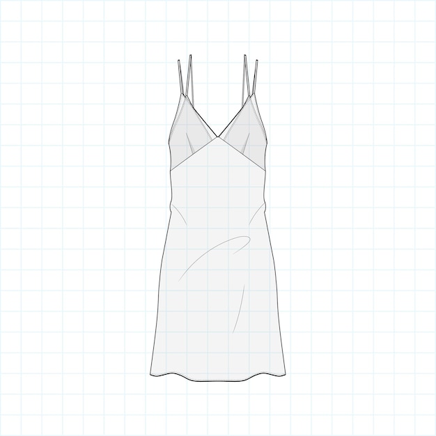 Hand drawn fashion style sketch cloth dress outline illustration