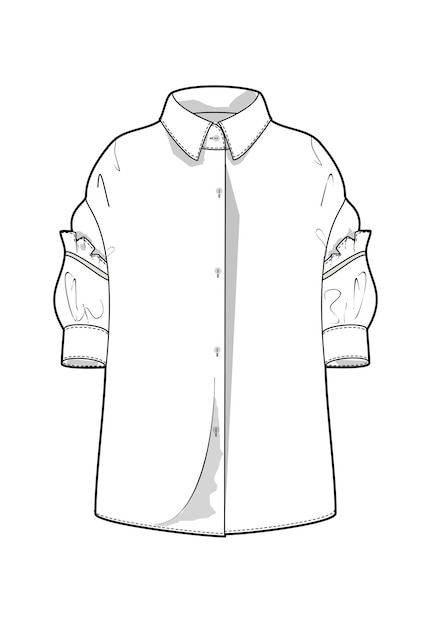 Vector hand drawn fashion style sketch cloth elegant shirt outline illustration