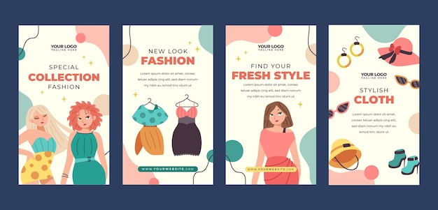 hand drawn fashion trends instagram stories