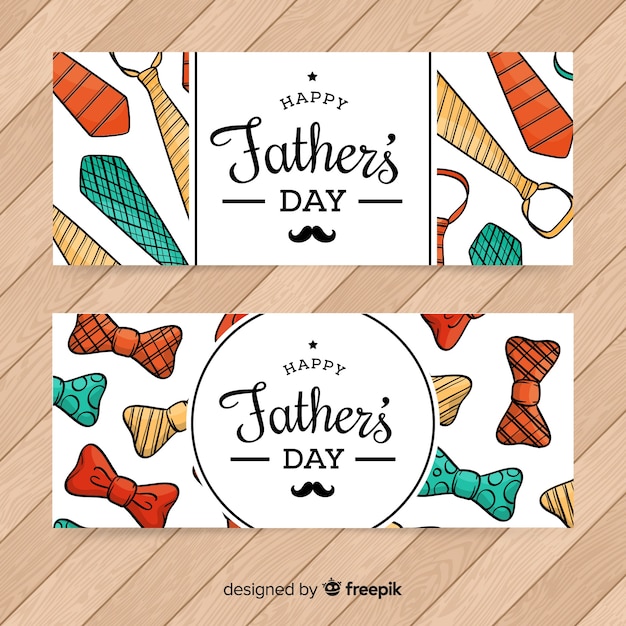 Hand drawn father's day banners