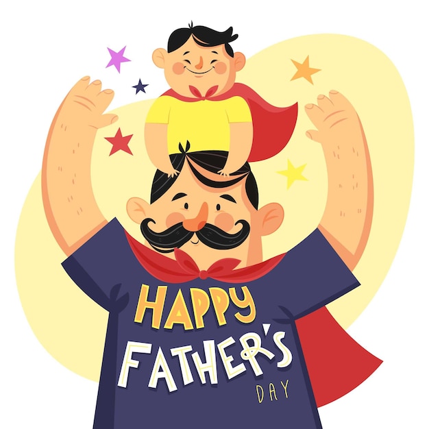 Vector hand drawn father's day concept