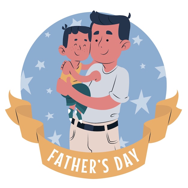 Vector hand drawn father's day illustration