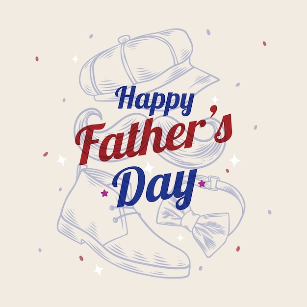 Vector hand drawn father's day illustration