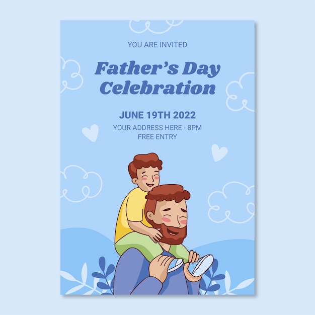 Vector hand drawn father's day poster template