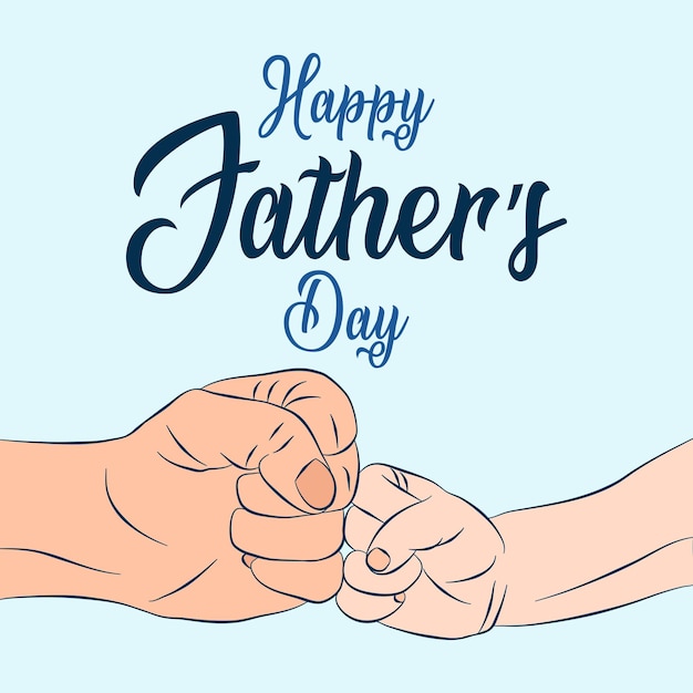 Hand drawn fathers day social media post