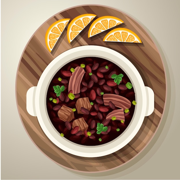 Vector hand-drawn feijoada illustration