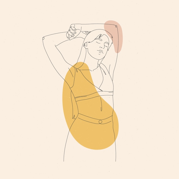 Hand drawn female body outline