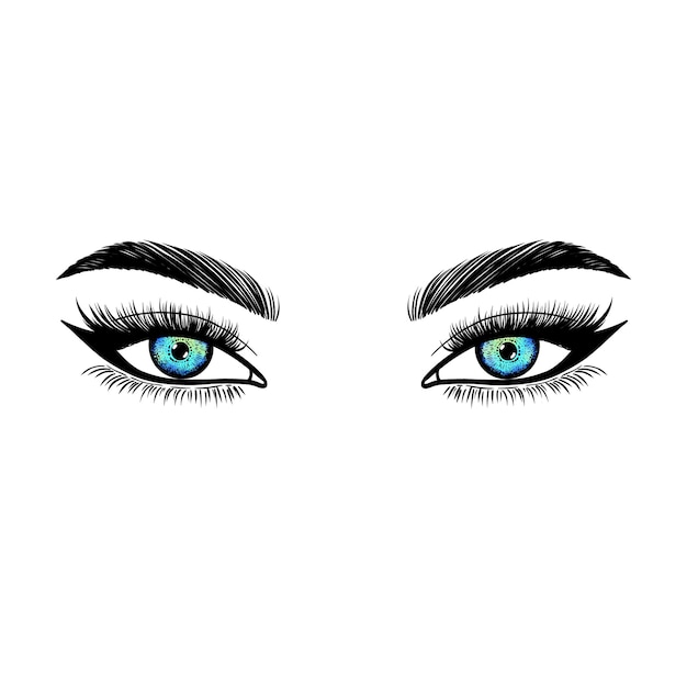 Hand drawn female eyes