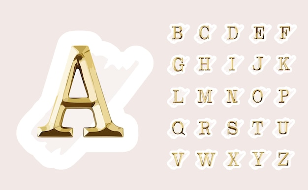 Hand drawn feminine initial logo design with gold capital letters