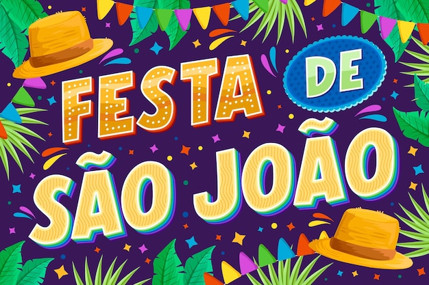 Vector hand drawn festa de sao joao lettering