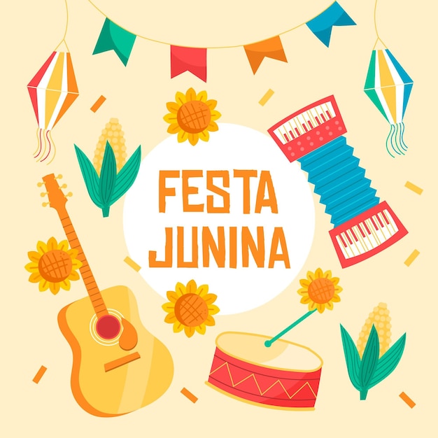 Illustrazione di festa junina disegnata a mano