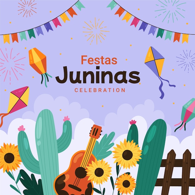 Vector hand drawn festas juninas illustration