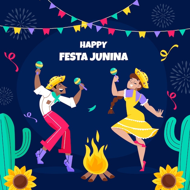 Hand drawn festas juninas illustration