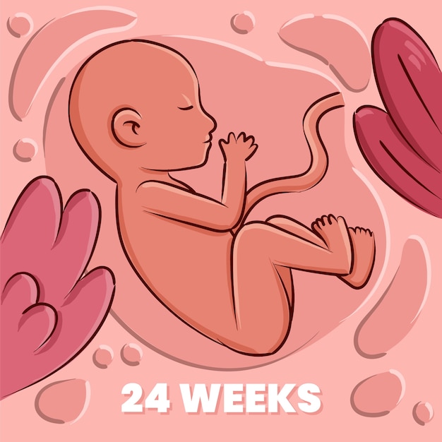 Vector hand drawn fetus illustration