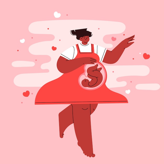 hand drawn fetus illustration