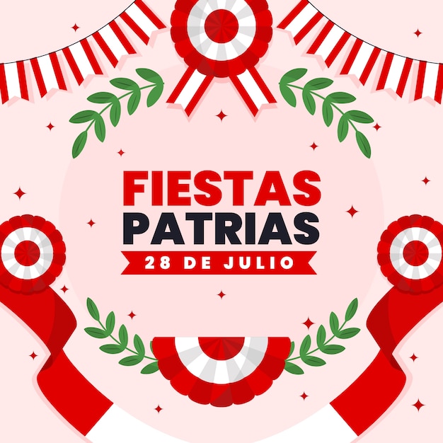 hand drawn fiestas patrias rosette illustration