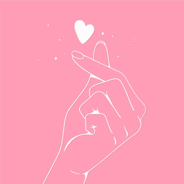 Vector hand-drawn finger heart design