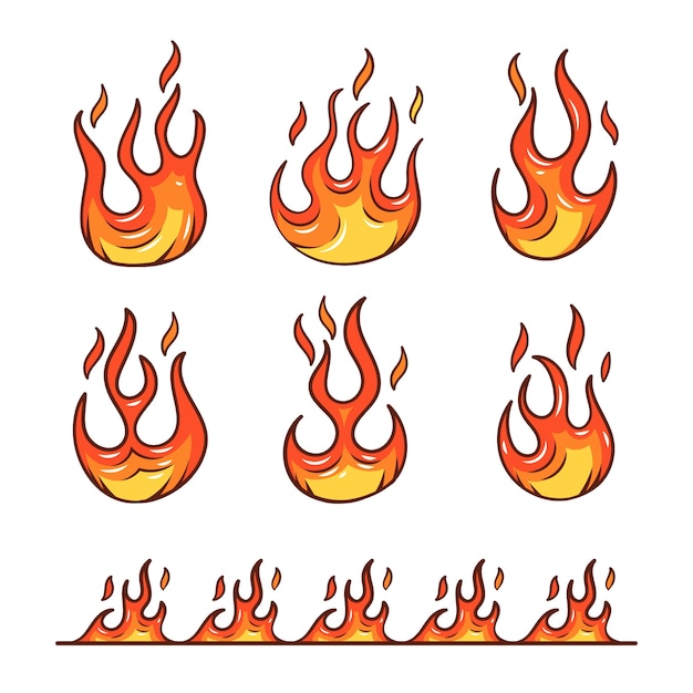 Hand drawn fire cartoon illustration