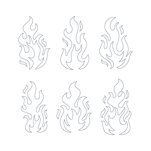 Hand drawn fire outline illustration