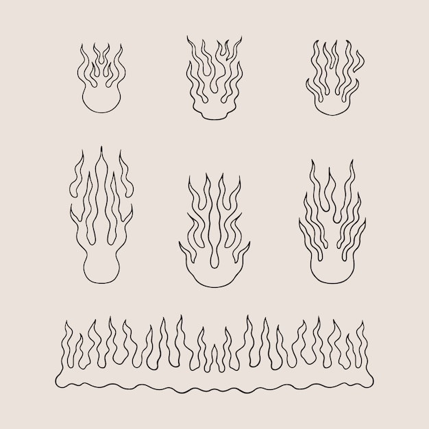 Hand drawn fire outline illustration