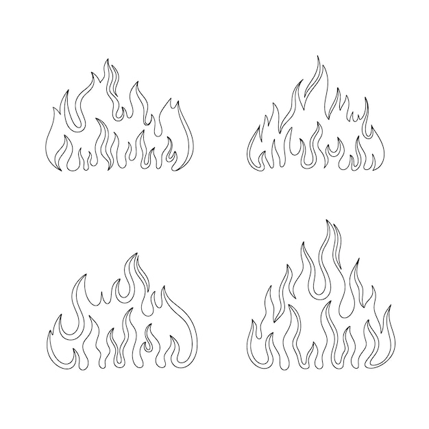 Hand drawn fire outline illustration