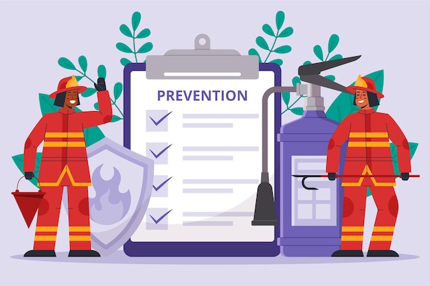 Vector hand drawn fire prevention illustration