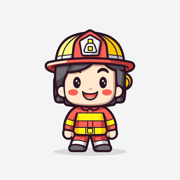 Premium Vector | Hand drawn firefighter cartoon illustration poster or ...