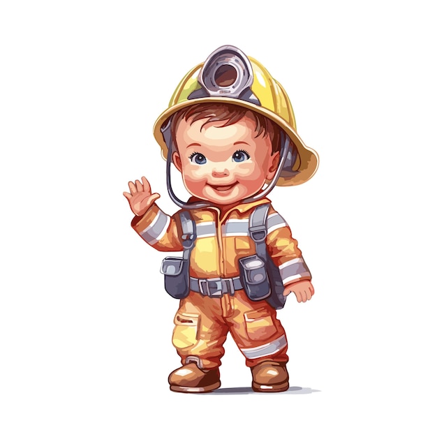 hand drawn firefighter cartoon illustration poster or template for international firefighters day