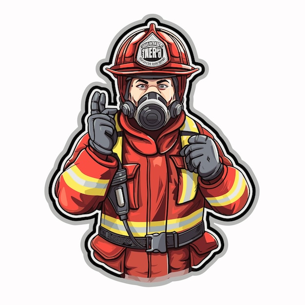 hand drawn firefighter cartoon illustration poster or template for international firefighters day