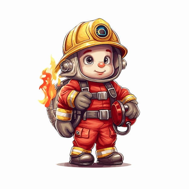 hand drawn firefighter cartoon illustration poster or template for international firefighters day