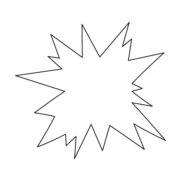 Hand drawn firework. Star burst. Hand drawn explosion frame. Black linear vector illustration