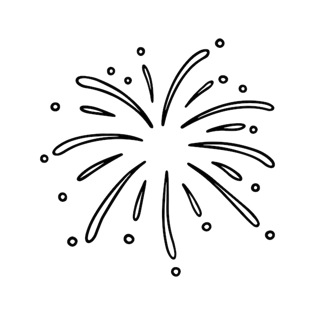 Vector hand drawn fireworks doodle