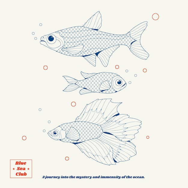 Vector hand drawn fish illustration
