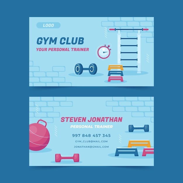 Hand drawn fitness center template