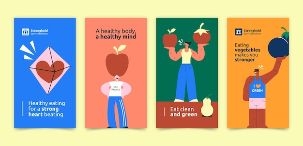hand drawn fitness nutrition instagram stories