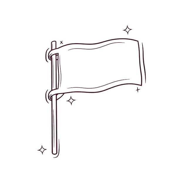 Vettore illustrazione disegnata a mano di schizzo di vettore di scarabocchio della bandiera