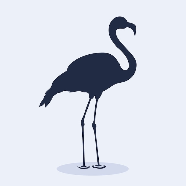 Vector hand drawn flamingo silhouette