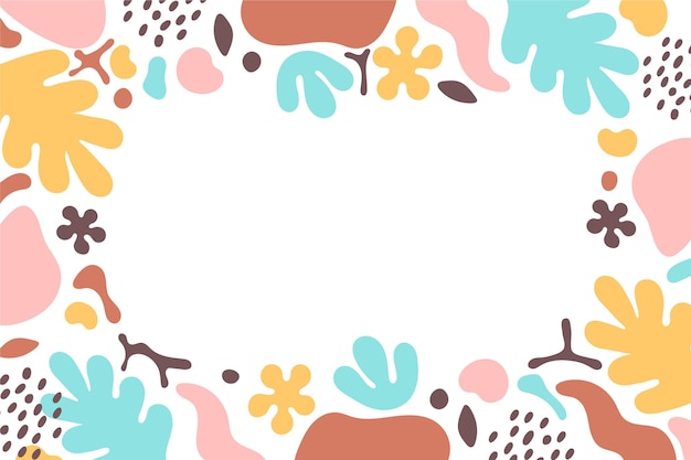 Hand drawn flat abstract shapes background