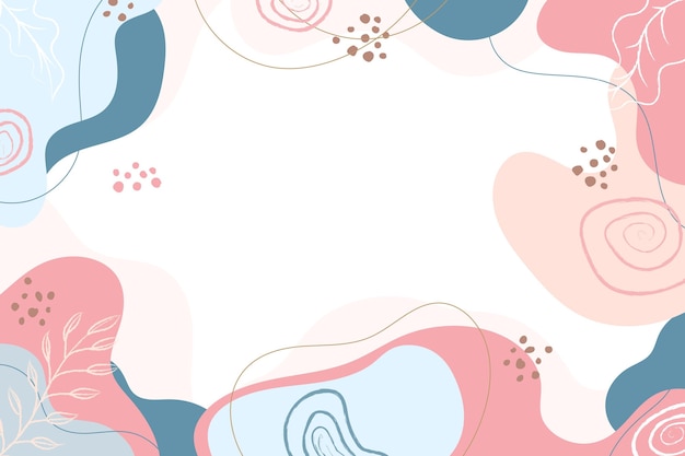 Vector hand drawn flat abstract shapes background