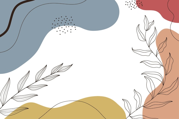 Vector hand drawn flat abstract shapes background