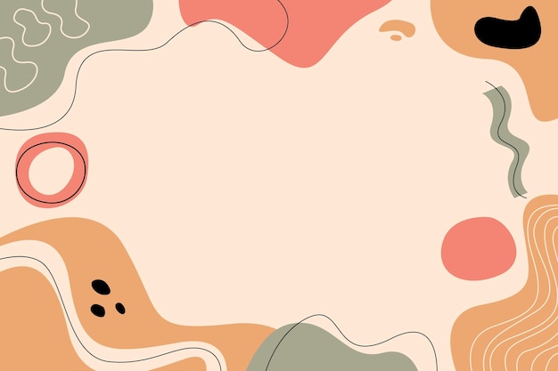 Hand drawn flat abstract shapes background